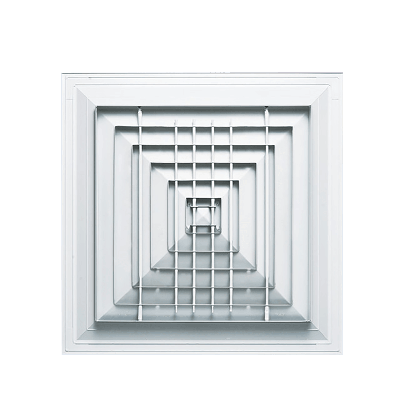 Monilehtinen ilmanpoistoaukko soveltuu asennettavaksi käytäviin tai savutiiviisiin esikäsittelytiloihin